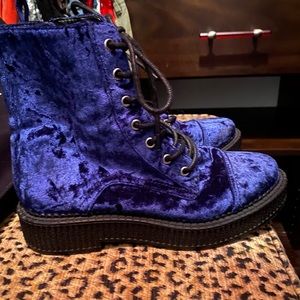 Katy Perry Crushed Velvet Combat Boots
